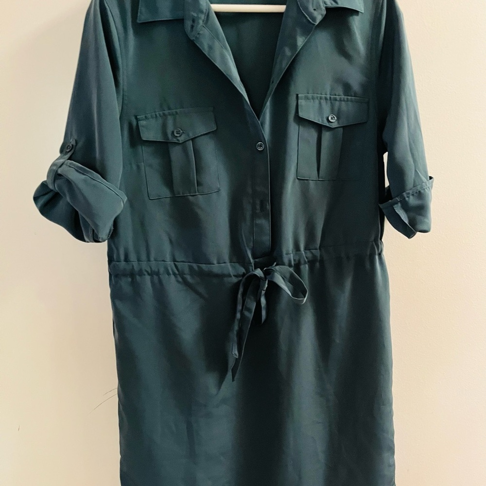 Dark Green Shirt Dress
